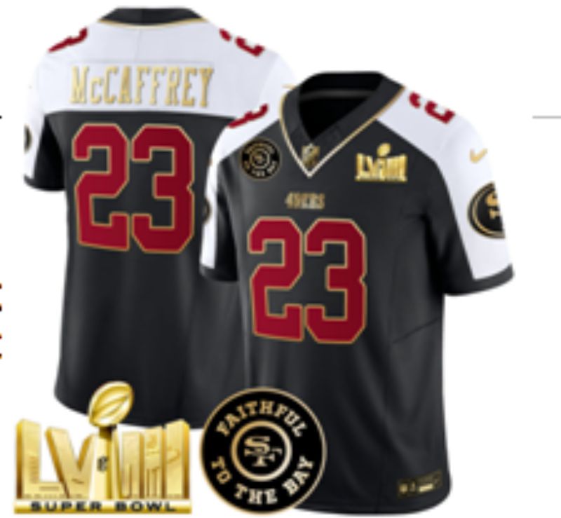 Men Nike San Francisco 49ers #23 Mccaffrey black Limited NFL 2025 Jersey 0013